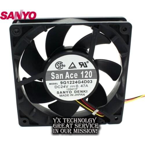 SANYO New 9G1224G4D03 24V 0.47A 12cm 120mm 12025 3 line converter cooling fan for 120*120*25mm