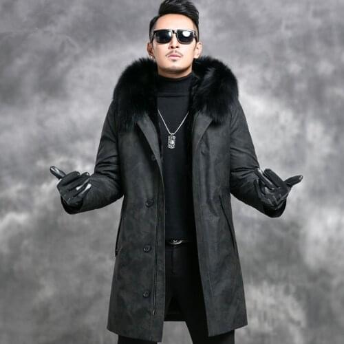 Real Fur Coat Winter Jacket Men Natural Mink Fur Parka Men Real Fox Fur Collar Warm Down Jackets Plus Size 5xl Veste Homme Y1980