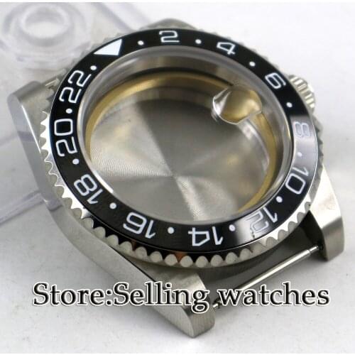 40mm parnis Sapphire Glass Date Rotaating Ceramic Bezel Steel Watch Case fit ETA 2836 mingzhu 2813 miyota 82 series movement