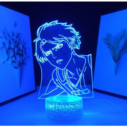 Levi Ackerman for Child Gift Home Room Decor Light Levi Ackerman LED Night Light Anime Acrylic 3D Lamp Attack on Titan Dropship