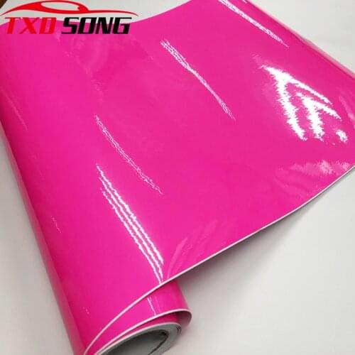 High Quality fluorescent Pink Car Wrap Vinyl Film auto wrapping foil with Air bubble Free With Size:10/20/30/40/50x152CM