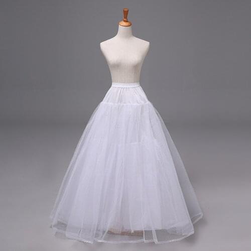 YUNUO Puffy 3 Layers Tulle Petticoat A Line Women Petticoat Underskirts Crinoline for Bridal Wedding Dress White without Hoops