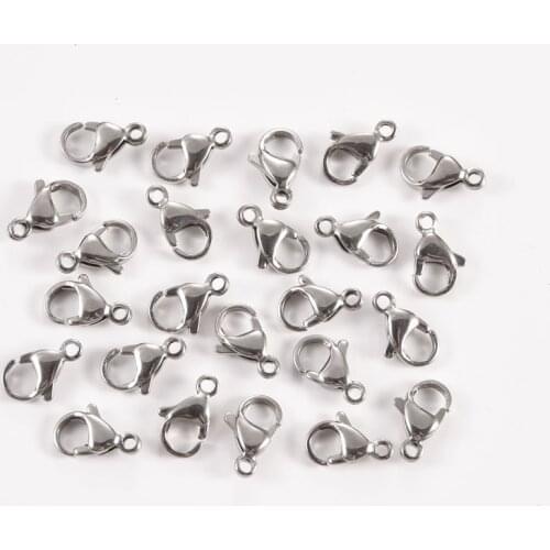 50Pcs/Lot Stainless Steel Lobster Clasps Claw Clasps for Bracelet Necklace Chain Diy Jewelry Making