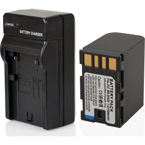 1Pcs 4200mAh BN-VF823 VF823U Battery + Charger for JVC GZ-HD7 MG575 MG555 HD3 MG255 MG155 MG135 MG130 MG175 MG150 GR-D750 D760