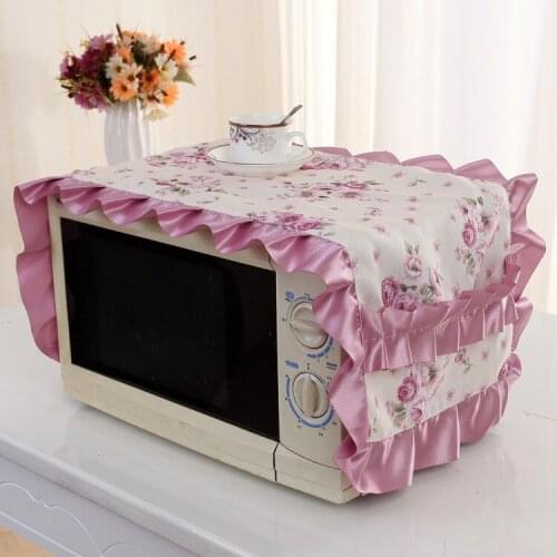 1 Pcs Dustproof Oven Covers Microwave cover with storage bag Pastoral Cotton Cloth Decal For Kitchen Home Decor