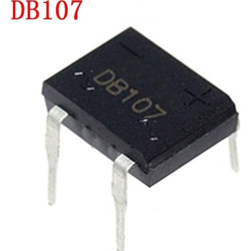 20PCS/LOT DB107 db107 dip4 dip 1A 1000V Single Phases Diode Rectifier Bridge