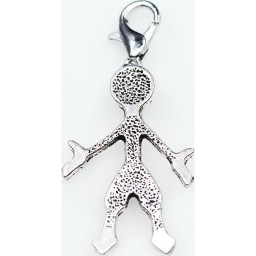 20pcs Person Dangle Charms Lobster Clasp Hanging Charms DIY Bracelet Bangle Jewelry Accessory Charms
