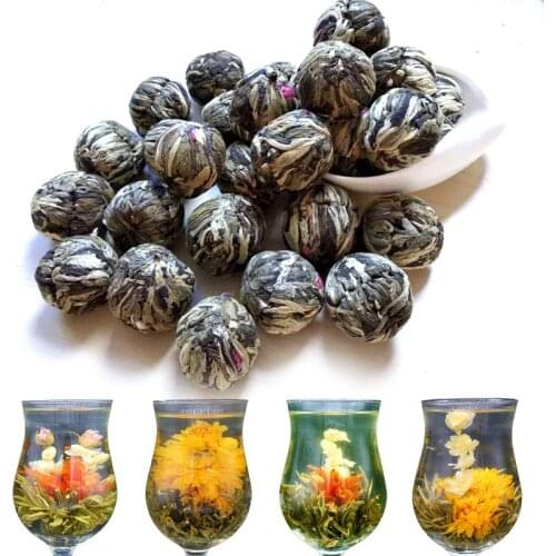2020 Craft flower tea will bloom pure craft flower tea ball jasmine flower tea love life double dragon playing pearl gift tea