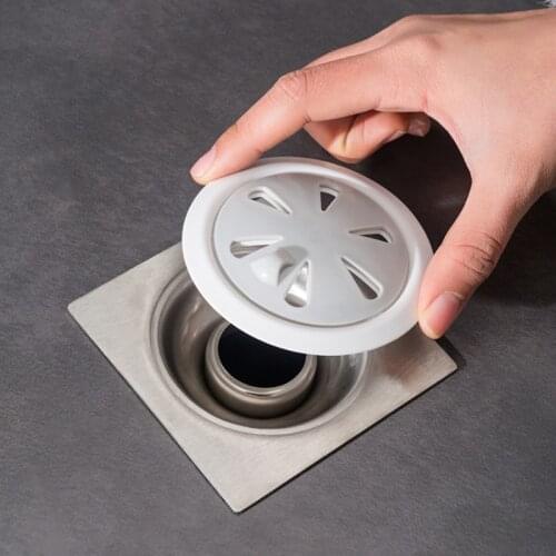 2021 New Round ABS Plastic Floor Drain Anti-blocking Filter Mesh Bathroom Anti-hair Rotary Switch Sewer Anti-odor Cover Hot Sale