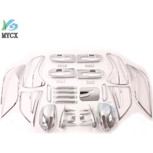 29pcs chrome car styling Fit For Toyota Sienna 2015-2020 mirror headlight door handle body protectors accessories