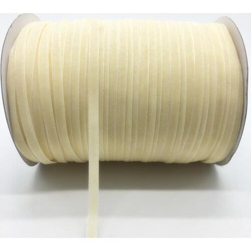 5Yards/lot 1/4" 6mm Cream Soft Comfortable Velvet Ribbon Headband Clips Bow Wedding Christmas Decoration