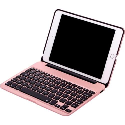 7 Colors Backlight Backlit Wireless Bluetooth Keyboard & Power Bank for ipad mini4 For iPad mini4 Aluminum Keyboard Case