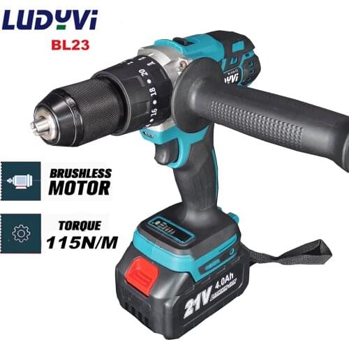 Brushless Electric Screwdriver 21V 4000mah Battery Driver Power Tools 115N/M 20+3 Torque Impact Cordless Drill Can Drill Ice
