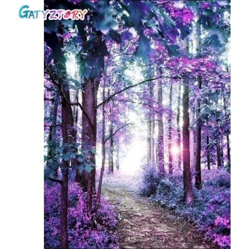 GATYZTORY 5d Diamond Painting Full Drill Scenery New Arrival Diamond Embroidery Forest Decorations For Home DIY Kits