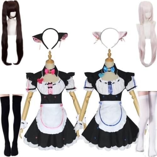 Anime Chocola NEKOPARA Cosplay Maid Costumes Chocola Vanilla Maid Dress Cat Girl Nekopara Game Sexy Cute Dresses Women Uniform