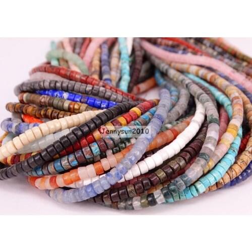 AAA Natural Gems Stone Heishi Loose Spacer Beads 2mm x 4mm 15.5'' Strand for Jewelry Making Crafts 5 Strands/Pack