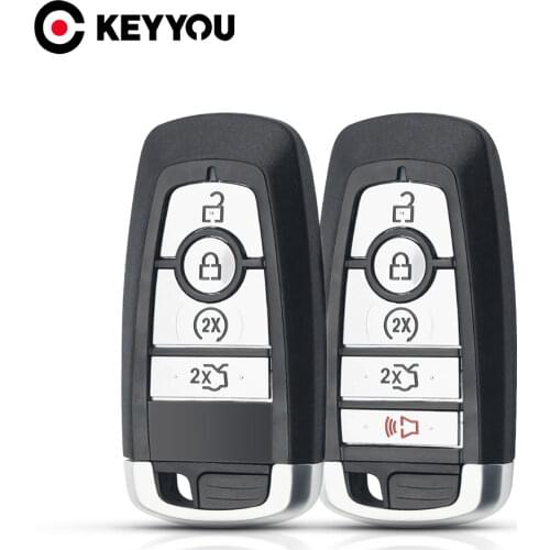 KEYYOU Car Key Case For Ford Ranger Fusion Mustang Raptor Explorer F-150 F250 F-350 4/5BTN Remote Key Cover Fob Shell Housing