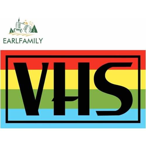 EARLFAMILY 13cm x 7.3cm for VHS Colour Funny Car Stickers Windshield Air Conditioner Decal Personality Waterproof Car Styling