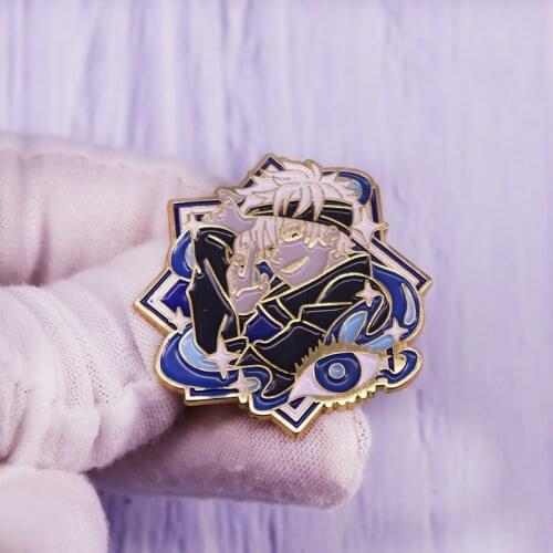 Anime Jujutsu Kaisen Badge Gojo Satoru Enamel Pin Souvenir Cosplay Brooch Fashion Accessories Collection
