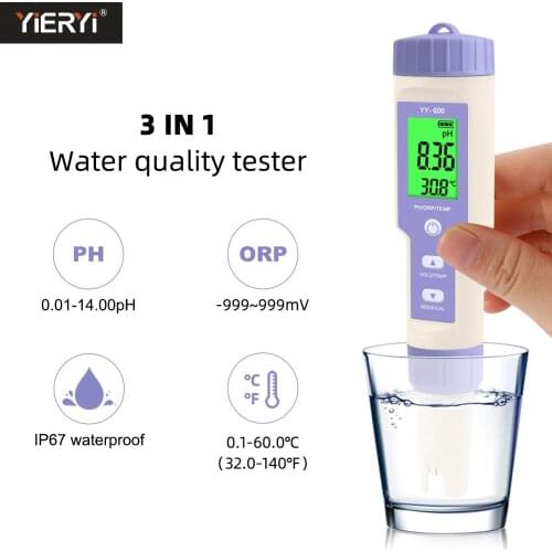LCD Digital pH Meter ORP Tester Water Quantity ORP Meter Backlight Oxidation Reduction Potential mV Tools
