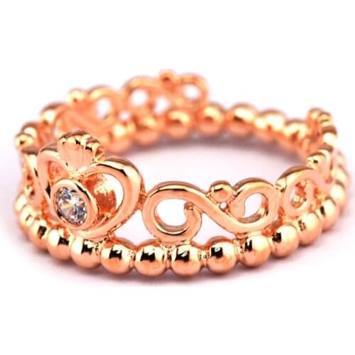 My princess Rose Ring with Cubic Zirconia New 100% 925 Sterling Silver Jewelry for Women Free Shipping