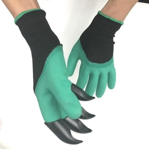 By dhl 500 Pair high quality Green Garden Gloves with Claws Dig and Plant Safe for Rose Pruning Gloves Mittens Digging Gloves