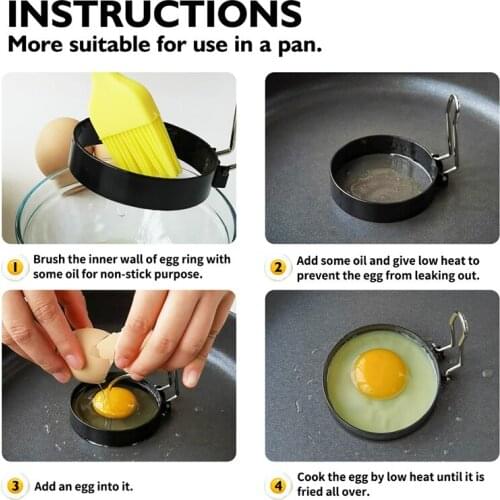 Round Egg Cooker Rings Non Stick Metal Circle Shape Mold Fried Poached Egg Cooking Rings For Kitchen SUB Sale