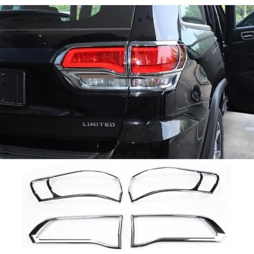 Chrome ABS Rear Tail Light Lamp Cover Decorative Trim Fit For Jeep Grand Cherokee 2014-2021 Exterior Car Assessoires