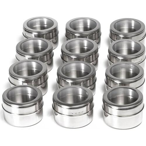 Hot-selling hot-selling stainless steel seasoning pot set household seasoning bottle seasoning cup magnetic suction type