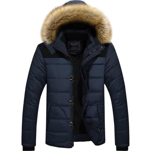 Mens Coat Parkas Large Size Casual Men Hooded Warm Coat Pure Color Long Sleeve Male Loose Zipper Puffer Jacket Parkas