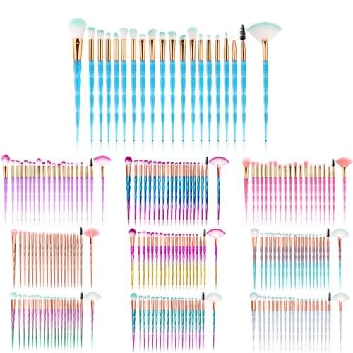 20 pcs Beauty diamond handle makeup brush set mixed makeup powder eye shadow brush beauty tools