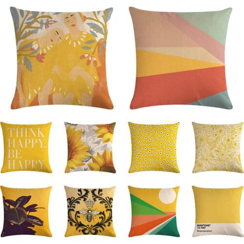 Cartoon animal pattern cushion cover owl sloth hug pillow cover linen sofa bed pillows decor home set combination 45x45cm