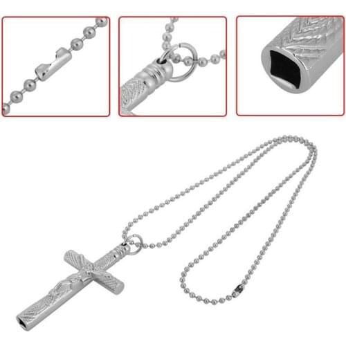 Drum Tuning Key Necklace,Drum Tuning Wrench,Cross Drum Key w/ Chain Necklace Silver