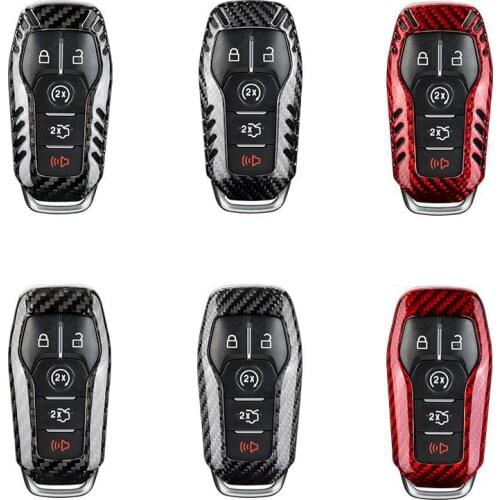 Real Carbon fiber Car Remote Key Cover Case For Ford Fusion Mondeo Mustang F-150 Explorer Edge 2015 2016 2017 2018