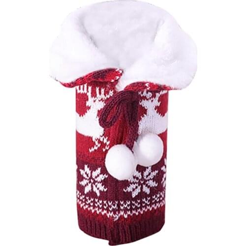 Christmas Elk Sweater Wine Bottle Cover, Reusable Wine Bottle Cover for Holiday Party Christmas Table Home Decoration
