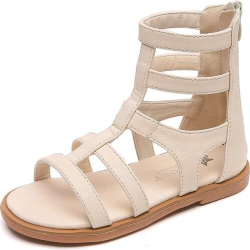 2021 New Girls Shoes Princess Sandals Breathable Students Gladiator Sweet for Party Chic Casual Beach Sandals Flats Children