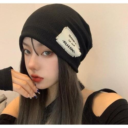 Skullies Beanies Hats Keep Warm Men Womens Knitting Hat Winter Outdoor Letter All-match pile knitting Street Casual Caps LG0001