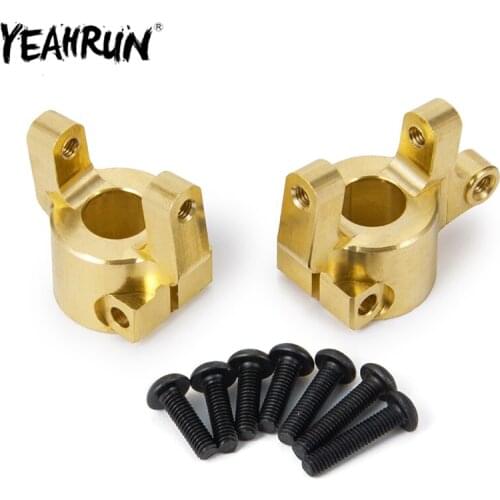 YEAHRUN 2PCS Heavy Duty Brass Front Hub Stand Front Steering Knuckle Counterweights for 1/10 RC Crawler Axial SCX10 RC Car Parts