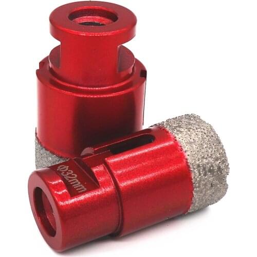 Transparent red Dry Vacuum Brazed Diamond core Drill bits Ceramic Tile Hole Saw Granite Marble Stone Drill Bits with M14 thread