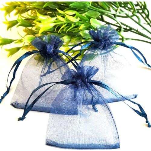 Navy Jewelry Bag Wholesale Small Gift Bags Pouch Drawstring Bag Jewelry Travel Bag Pouches Wedding Birthday Party Packaging Bag