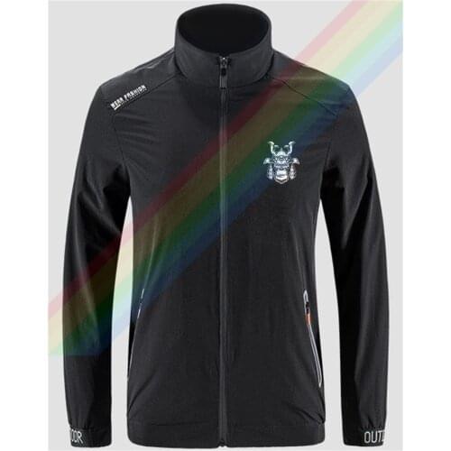 Gorilla Creator White Logo Slim Sport Jacket Mens Street Windbreaker Zipper Thin Jacket Mens Casual Front Printing Jacket