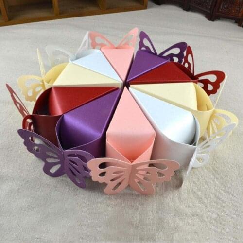Ynaayu 5pcs/set Butterfly Wedding Candy Boxes Paper Carved Kraft Box Wedding Favors Gifts Box For Party Supply