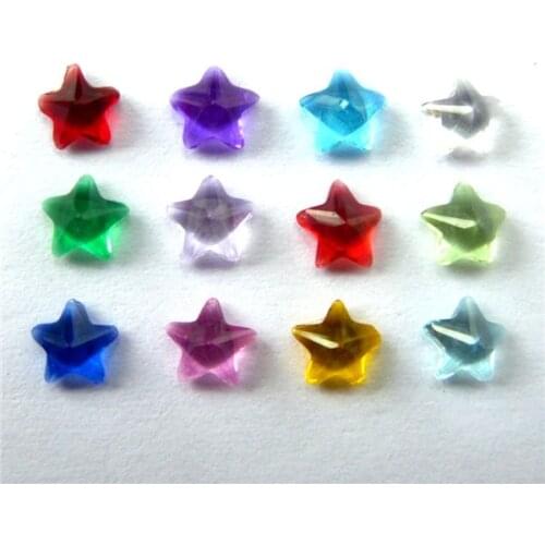 Jewelry floating charms star flower 3/4mm 12months birthstone glass Jewelry Finding for memory living locket manicure nail gift
