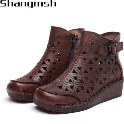 Women Flat Sandals Summer Shoes Leather Casual Sandals Retro Gladiator Flip Flops Slippers 2305 Ladies Sandals