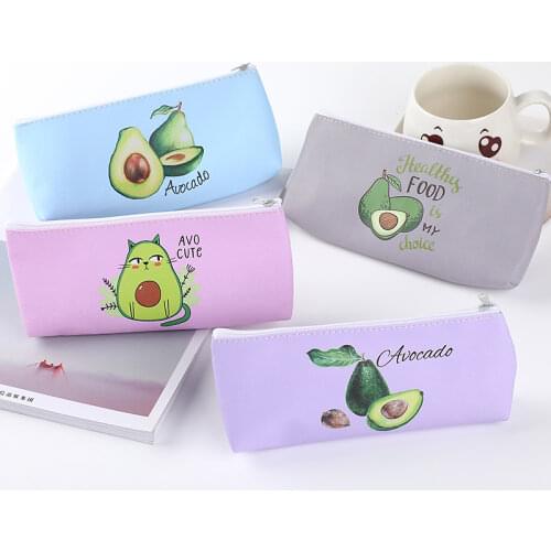 Kawaii Pencil Case Small Fresh Print Gift Estuches School Pencil Box Pencilcase Pencil Bag Avocado School Supplies Stationery