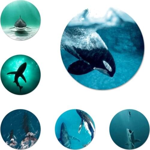 Shark Whale Sea Animals Icons Pins Badge Decoration Brooches Metal Badges For Clothes Backpack Decoration