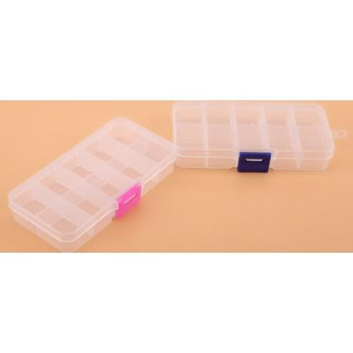10/15/24 Grids Transparent Plastic Storage Box For Small Component Jewelry Tool Box Bead Pills Organizer Nail Art Tip Case