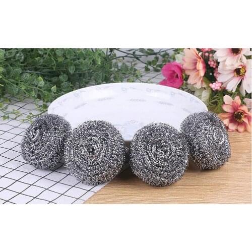 10/20/40pcs Free Ship Stainless Steel Wire Ball Brush Bowl Brush Pot Cleaning Ball Kitchen Tableware Rust Remover Cleaning Tools