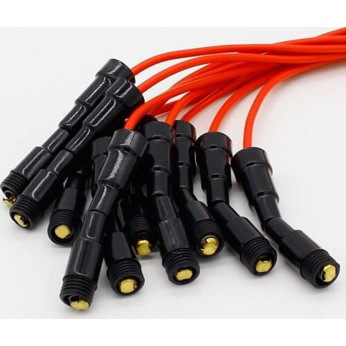 10pcs 5*20mm Glass fuse holder Screw Type 5X20mm with 22 AWG Wire Cable 250V Glass fuse tube fuse casing Free shipping