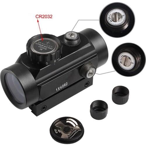 1X40RD Inner Red Dot Sight for Wide and Narrow Rails Tactical Rifle Scope Green Red Dot Collimator Dot Mount Airsoft Air Hunting